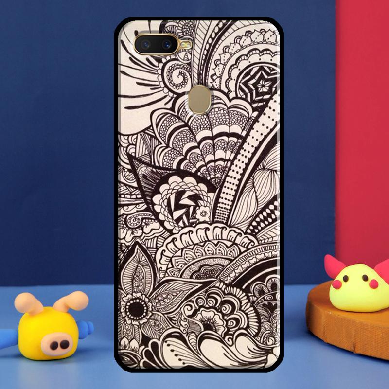 Indian Floral Henna Mandala Case For Oppo A91 A5 A9 A16 A76 A96 A58 A78 A98 A52 A72 A74 A94 A54 S A57 A77 A15 A17 Cover