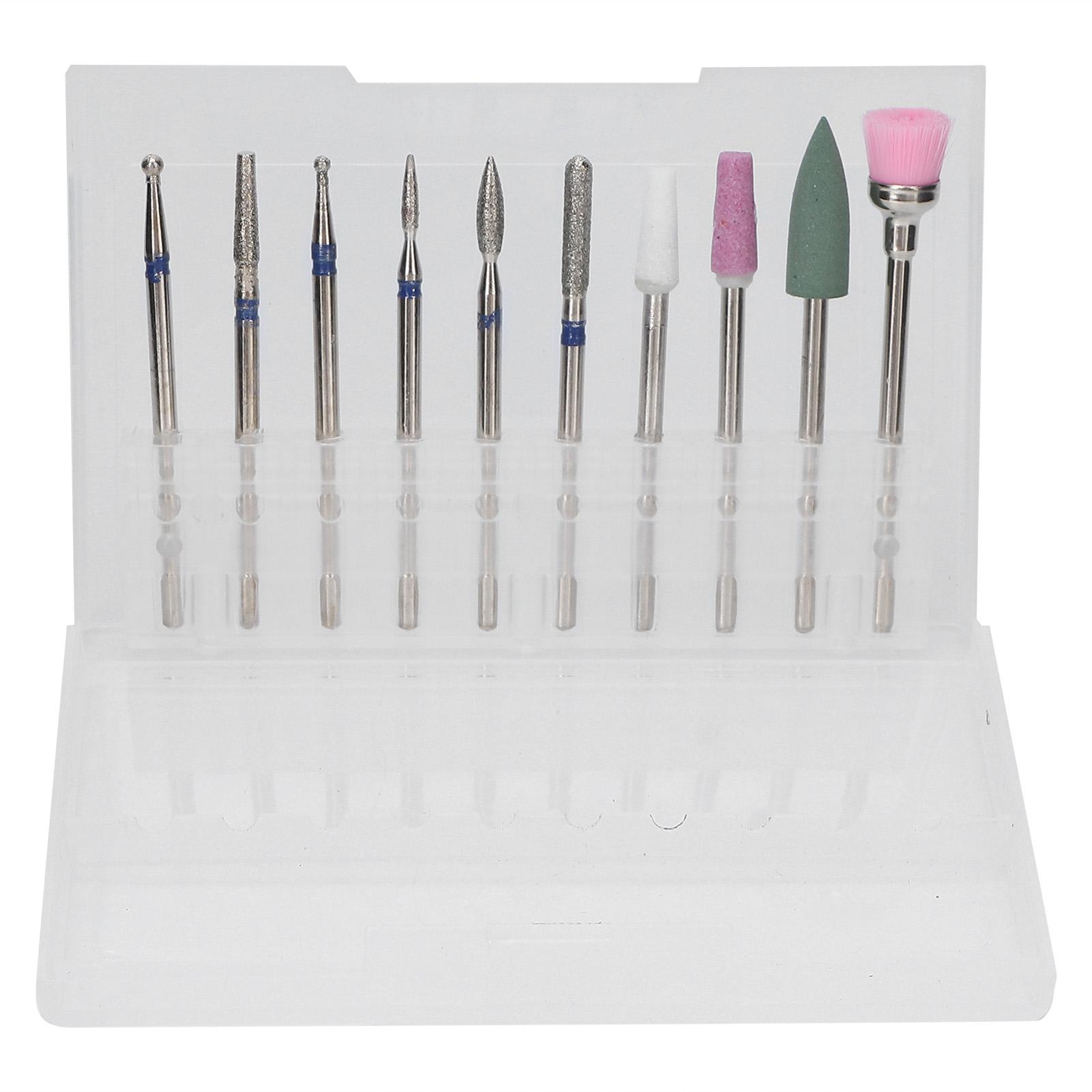 

10pcs Nail Drill Bits Dead Skin Remover Nail Polishing Nail Art Grinding File Head Set
