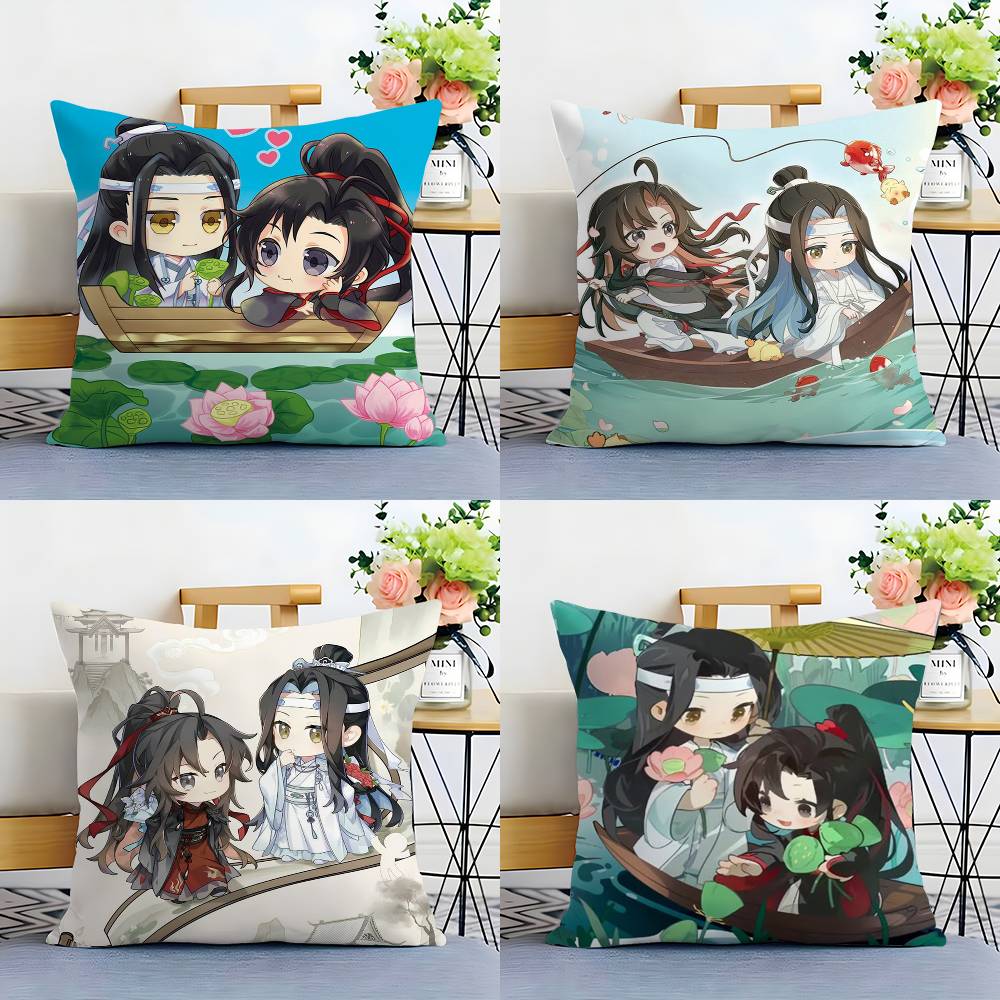 M-Mo D-Dao Z-Zu S-Shi Pillow Case Sofa Living Room Bedroom Double-sided Printing Square Cushion Nap Time Cushion Cover