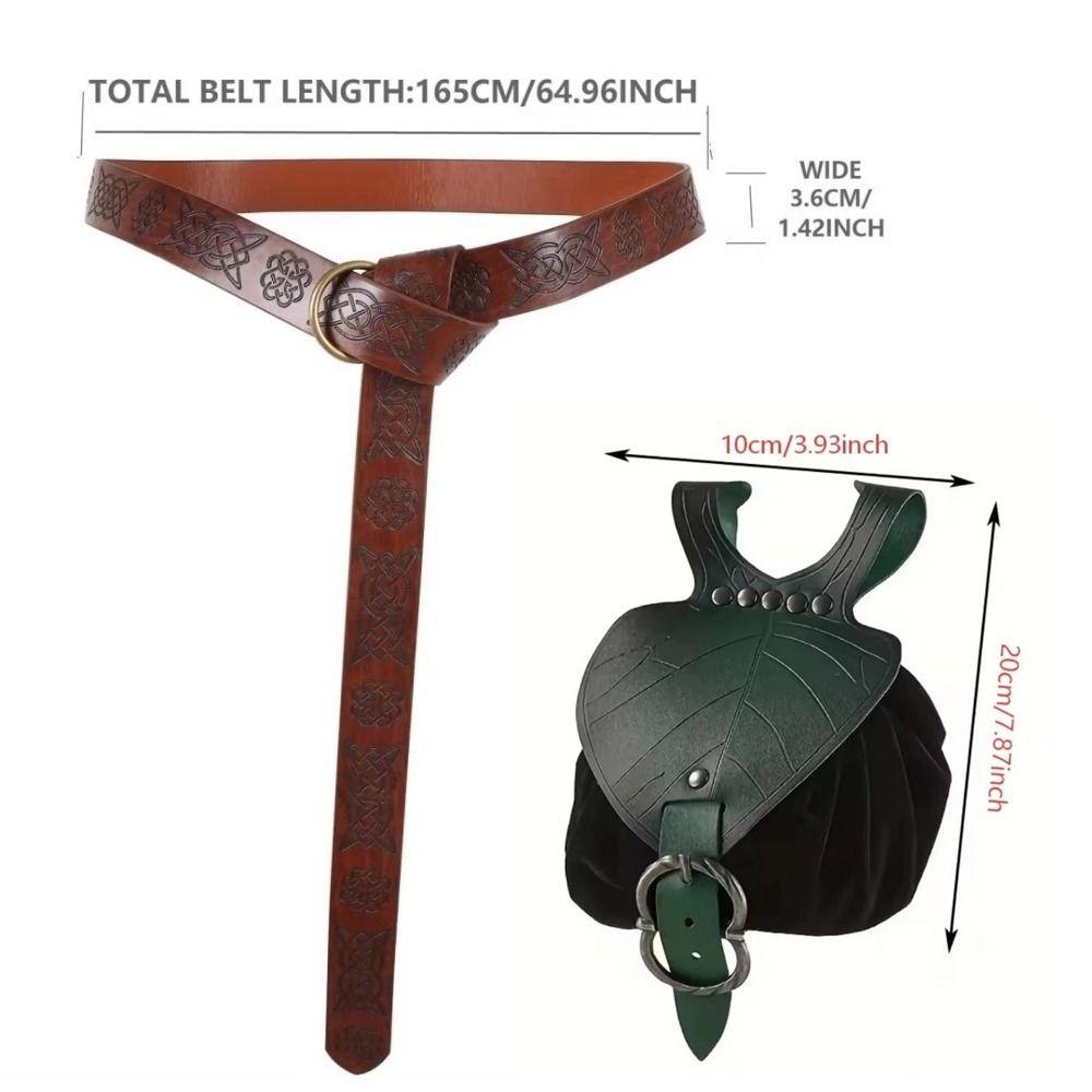 Mittelalterliche Gürteltasche aus Kunstleder Wikinger Hüfttasche Set Kostüm Cosplay Zubehör
