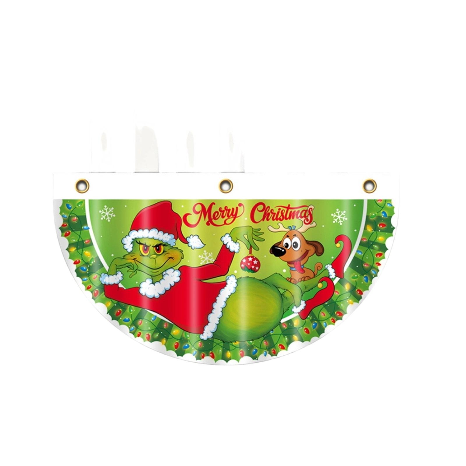 

Christmas Semicircular Flag Outdoor Courtyard Decoration Fan-shaped Flag Christmas Scene Layout Props One Size