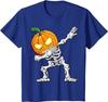 Halloween Boy Skeleton Pumpkin Jack O Lantern Dabbing Youth Unisex T-shirt