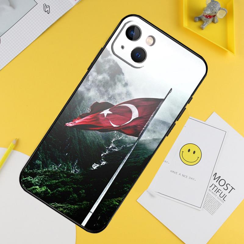 Turkey Flag Phone Case For iPhone 15 Pro 16 Pro 13 12 Mini 11 14 Pro Max XR 16 15 Plus 16e Cover Coque