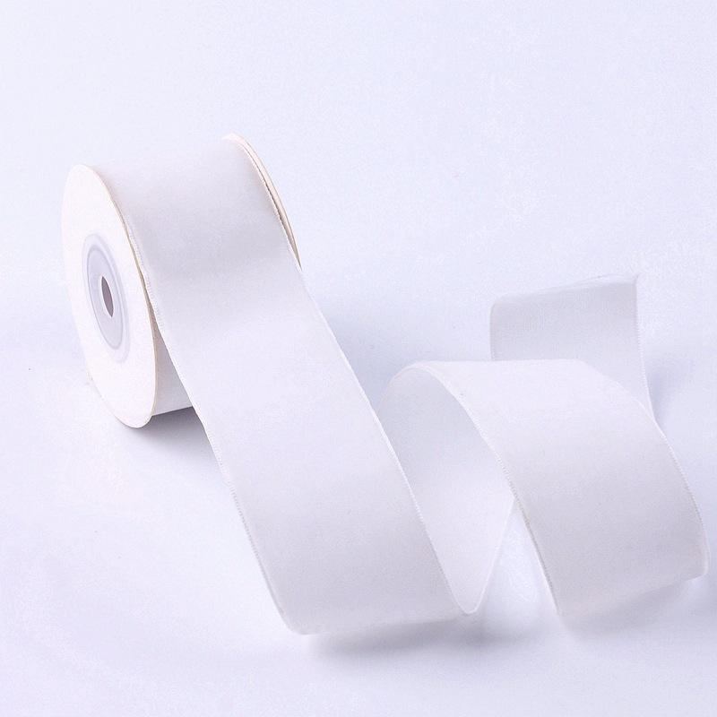 Eco-Friendly 38mm Single-Sided Flocked Velvet Ribbon Spool for Gift Wrapping DIY Bows Hair Accessories Birthday Cake Box Bands