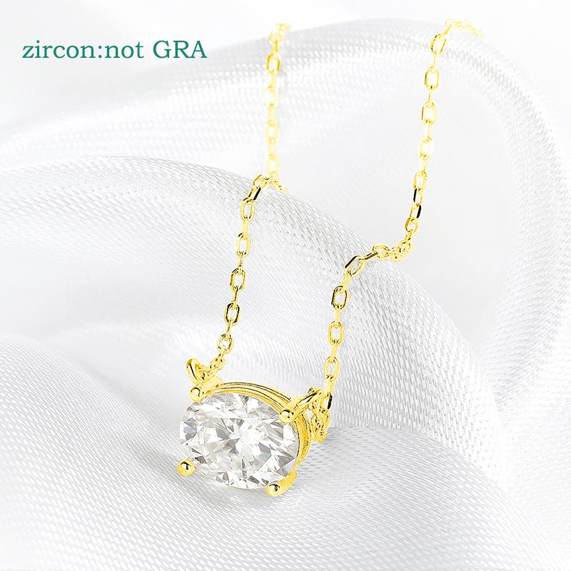 

Smyoue 14K Plated 1-3CT Moissanite Necklaces Pendant Women Girls Birthday Gift Chain Lab Diamond Jewelry 925 Silver GRA 1CT