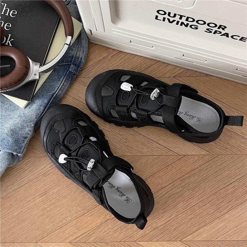 

Thick-soled bag head sandals women s trendy summer new hole shoes breathable versatile casual child 40 чёрный
