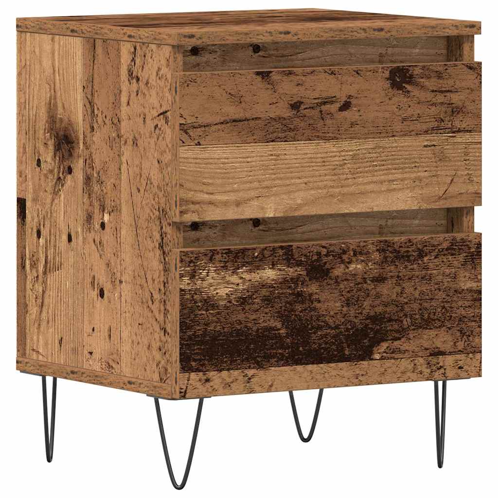 Nightstand with Drawers Rustic Wood Look 40 x 35 x 50 cm Engineered Wood