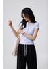 Women's Elegant Tencel Lyocell Henley Short Sleeve Slim Fit Top