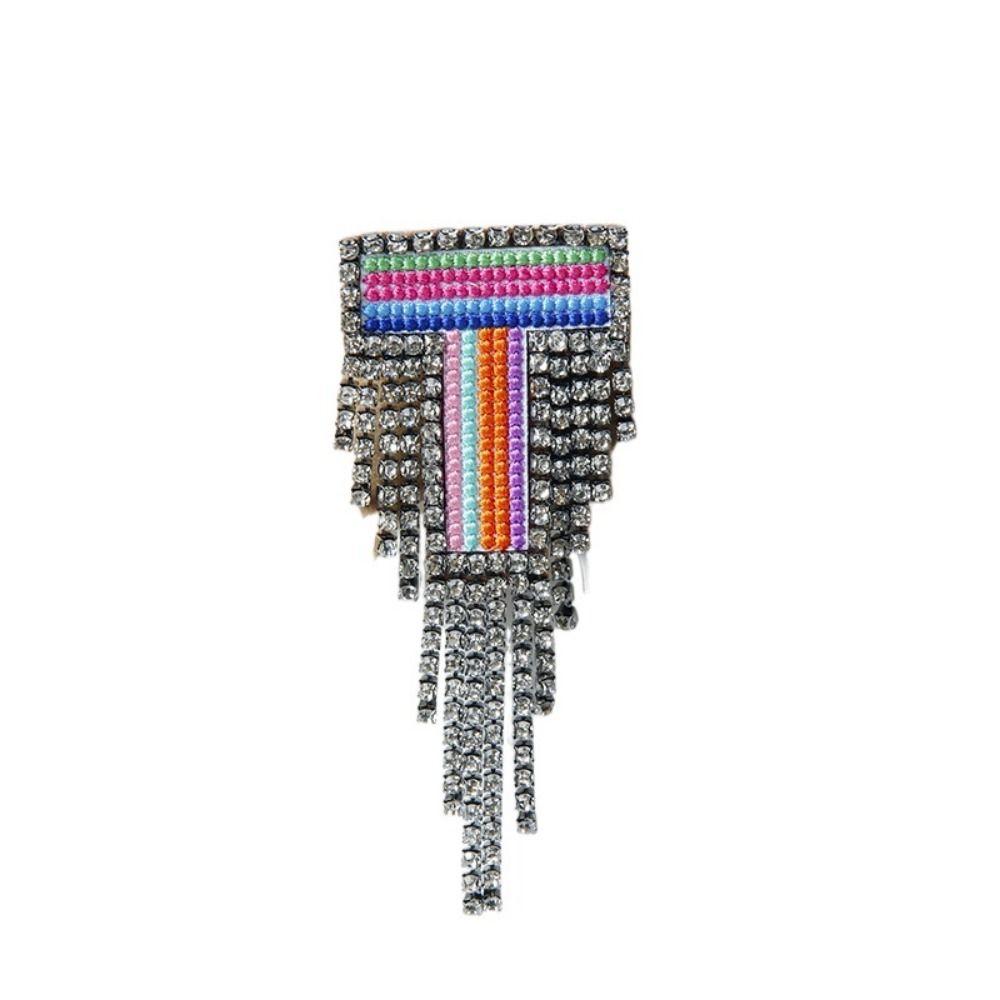 

Креативная брошь-кисточка со стразами, брошь-буква от А до Я, банкетная булавка для одежды, брошь с вышивкой букв, вечеринка T