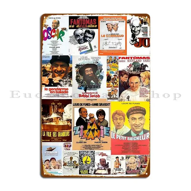 

Louis De Funes Movie Compilation V2 Metal Sign Garage Plaques Bar Club Rusty personalized Tin Sign Poster 20x30cm（7.8x11.8inch）