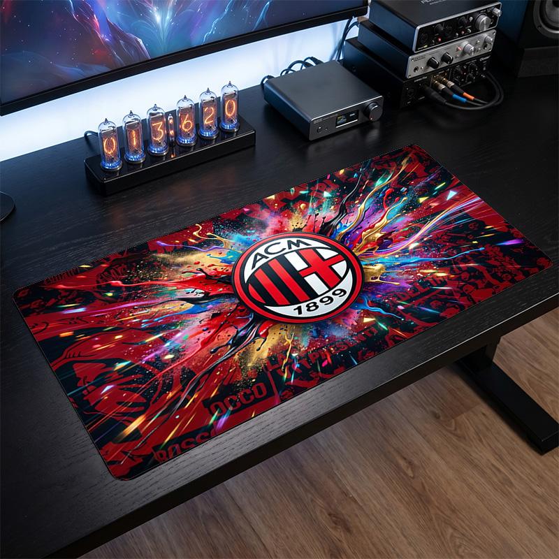 Tappetino per Mouse Grande Stampato AC Milan, Tappetino Morbido in Gomma Antiscivolo per Scrivania da Gioco per Ufficio Laptop Computer Decorazione