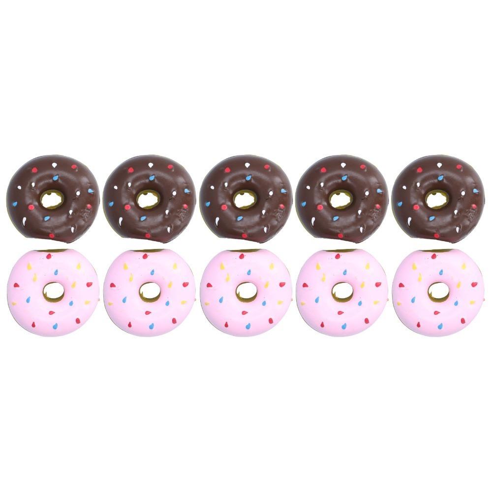 10pcs Latex Squeaky Dog Toy Multi Colors Donut Dog Toy Bouncy Texture Dog Chew Toy Chew Relief