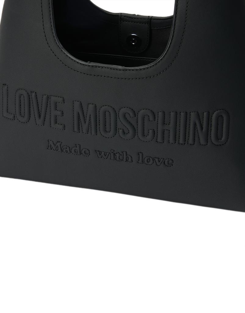 Love Moschino Embossed Logo Hobo Bag Black