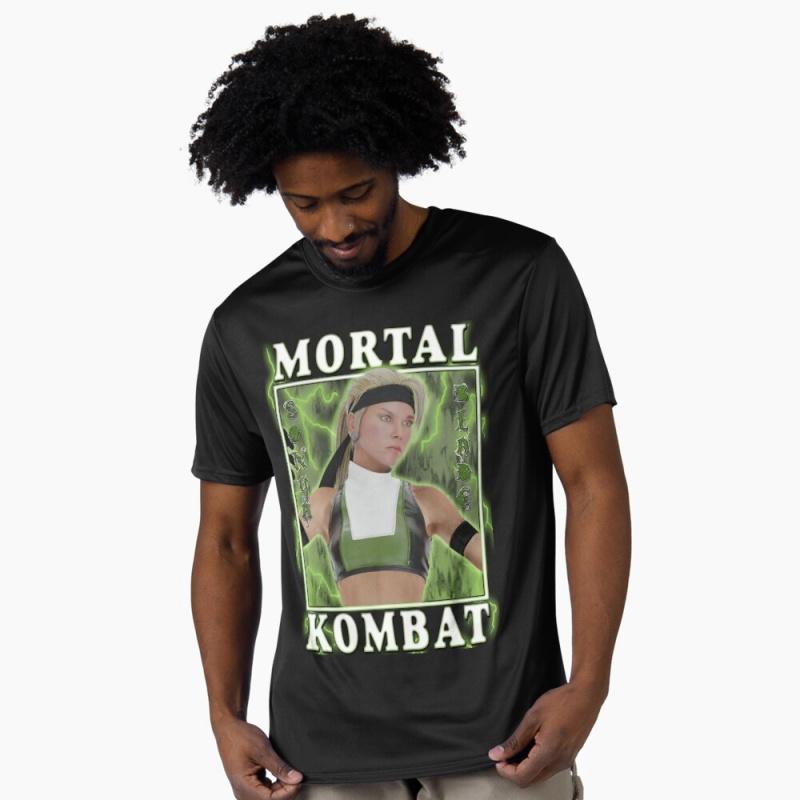 Sonya Blade MK 90s Mortal Kombat Gift tee for gamer 100 cotton printed Mens Short Sleeve Graphic TShirt All size tops S