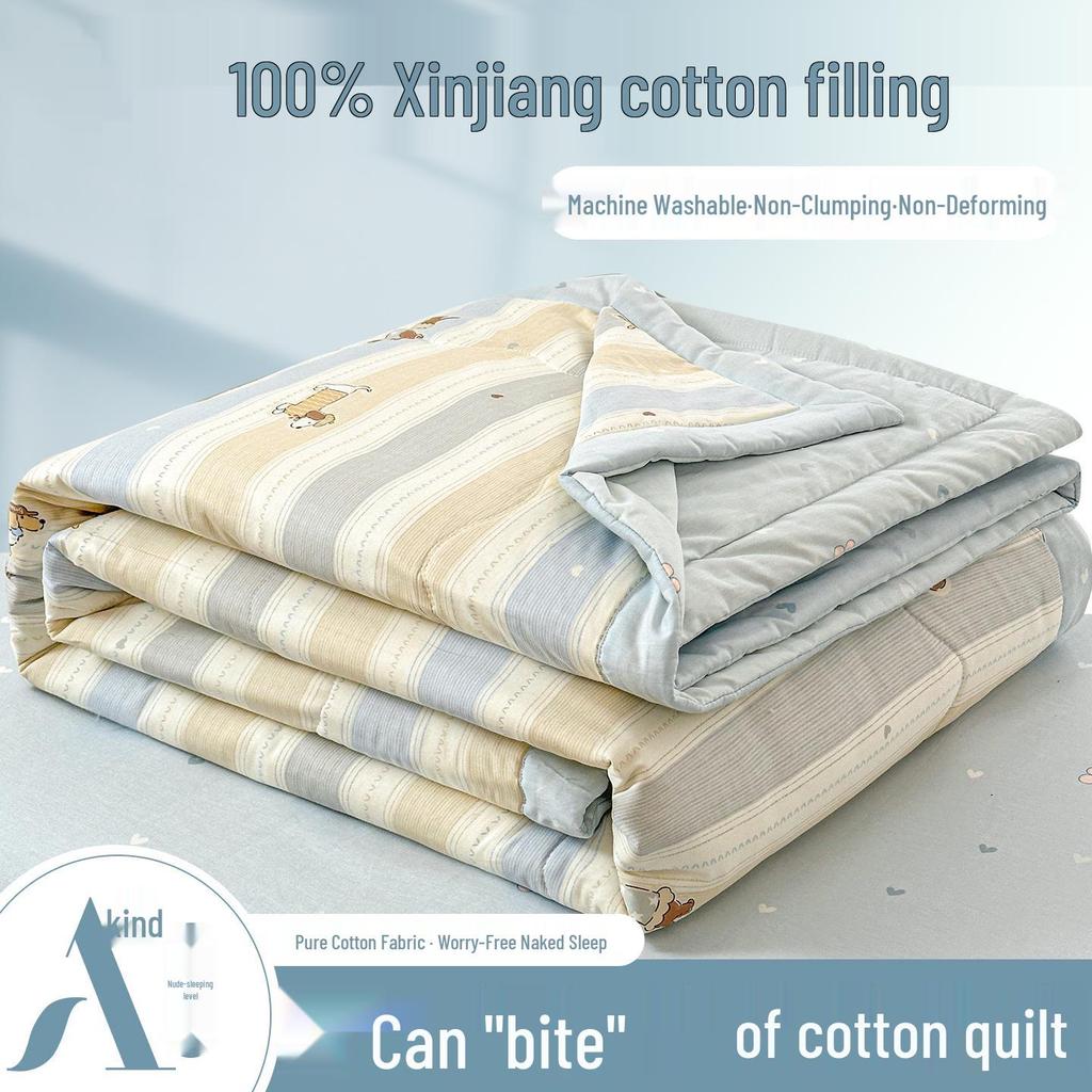 Class A Pure Cotton Summer Air Conditioning Quilt - Thin, Machine Washable