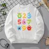 Kids Crewneck Hoodie, Cute Monster Numbers Cartoon Print,Casual Sportswear for Spring & Autumn
