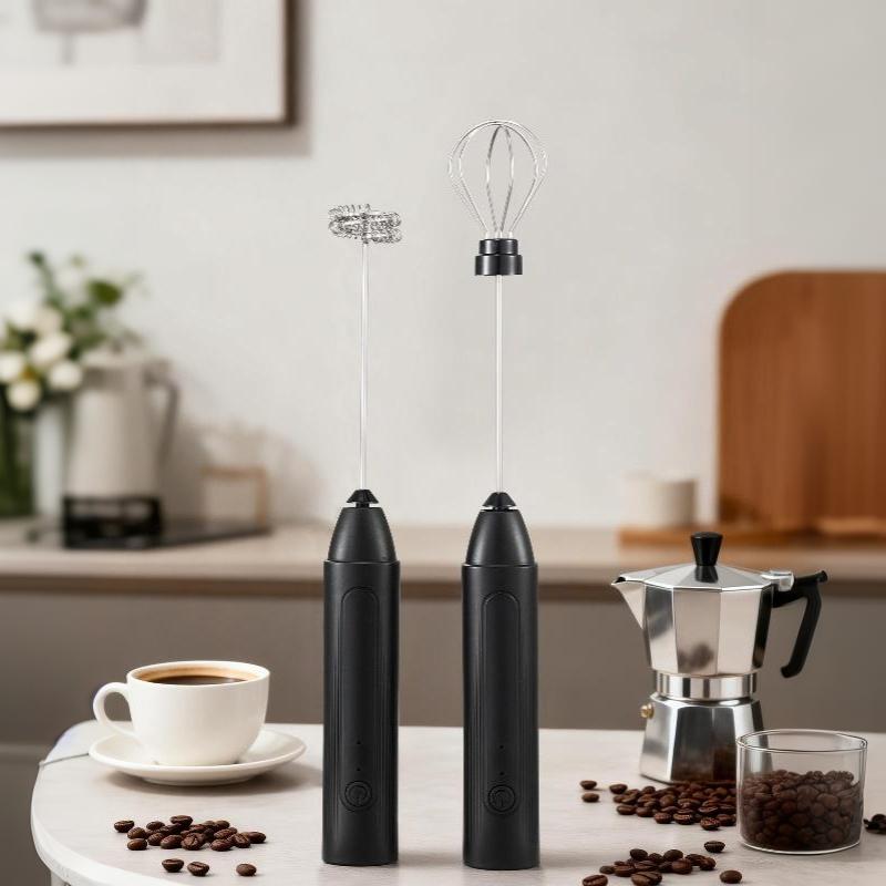 Electric Milk Frother Dual Stick Rechargeable 3-Speed Handheld Egg Beater Coffee Frother Cream Foamer Maker Type-C Rechargeable