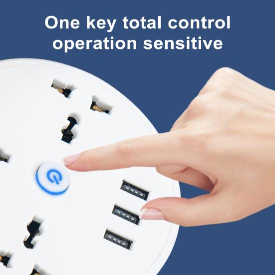 UK Plug Power 3 Socket 3 Strip with USB A 2500W 10A Multi