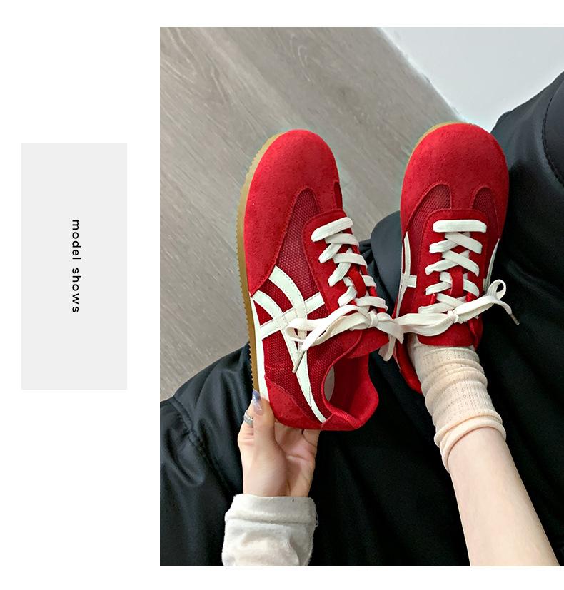 

Ретро немецкие тренировочные туфли женские весна 2025 новые туфли на мягкой подошве «Форрест Гамп» спортивная обувь легкая повседневная обувь одинарная обувь 40 красный