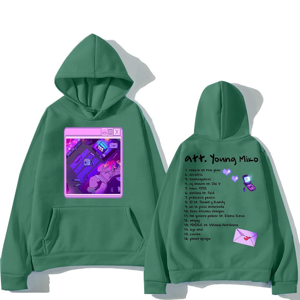 Singer Young Miko  Att Album Hoodies PrintFashion Aesthetic Retro Sweatshirt Men Women Casual Fleece Pullover Streetwear