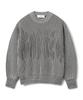 KNITTED Two-Tone Ribbed Logo Knit Charcoal