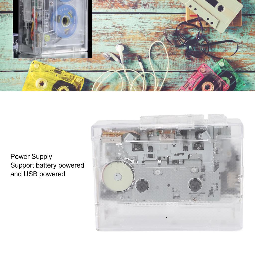 ochun Portable Cassette Player with USB MP3 Auto Reverse for Music Tape Recording and Playback ABS, Converter, Function, Lovers,