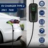 Qoltec Mobilna ładowarka do samochodu elektrycznego EV z regulacją 2w1 Typ2 | 7kW | 230V | CEE 32A | LCD | Przenośna | Wallbox | 5m