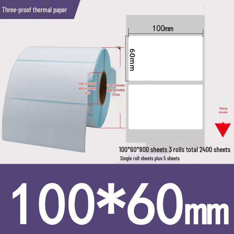 Thermal Self-Adhesive Barcode Print Labels for Logistics and Supermarket Scales (Sizes: 100 To 20)
