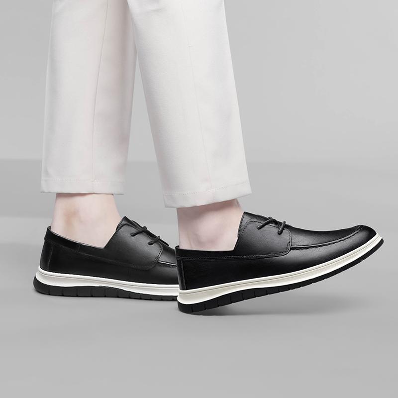 Men's New Genuine Leather Loafers Shoes Business Office Social Wedding Party Shoes High Quality Flats Male Walking Shoes Slip-on