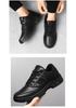 Men's Black Leather Low-Top Soft Sole Outdoor Training and Workwear Shoes
