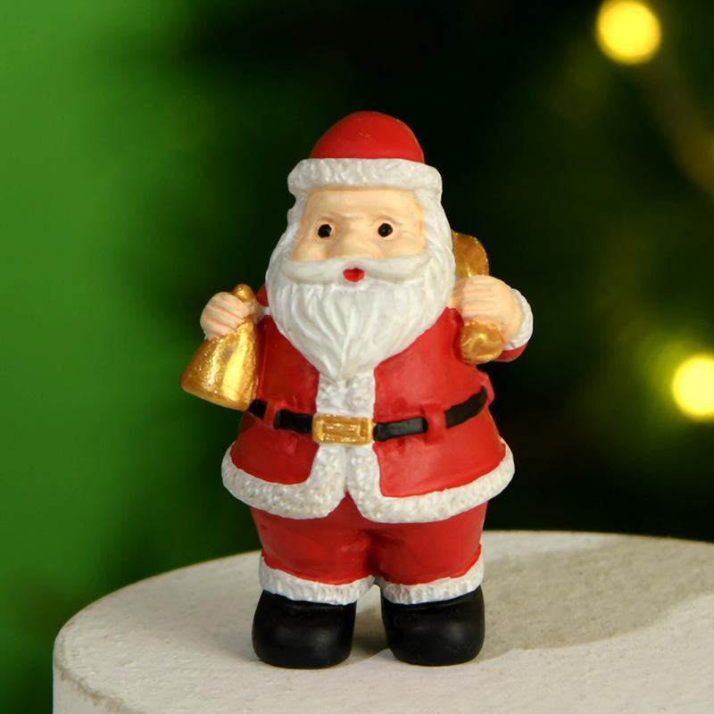 Christmas Small Animal Cute Handmade Ornaments, Santa Claus Snowman, Fox Desktop Resin Ornaments, Handicrafts