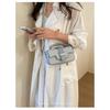 IELGY Woven Pattern Pink Small Square Bag Ladies Fashionable All-Match Messenger Bag