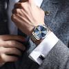 OLEVS Popular Waterproof Analog Quartz Watch with Blue Date Day of the Week Blue Stainless Steel Stylish Luminous Pressure Easy To Formal Wear Men's