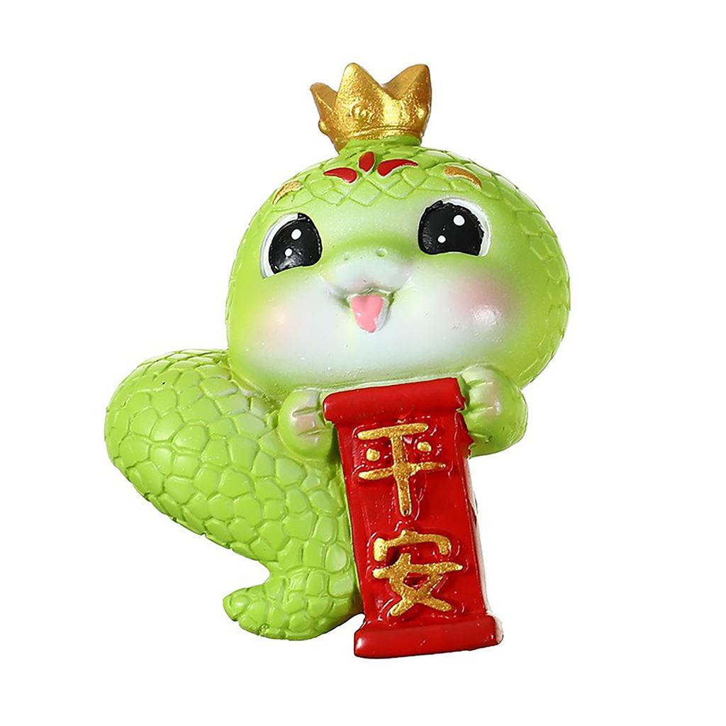 Resin Cartoon Snake Figurine Small Cute Snake Desktop Decoration for Home Office Car