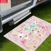 Kawaii Cute Magical Animal Doormat, 2D Print Non-slip Floor Mat,Pink Sweet Entrance Rug for Girls Bedroom Living Room Decor Gift