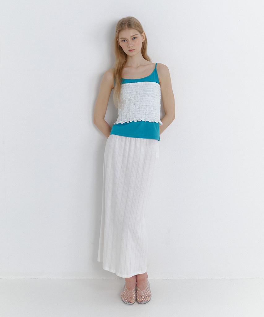 Laminez Eyelet Floral Long Skirt - Ivory