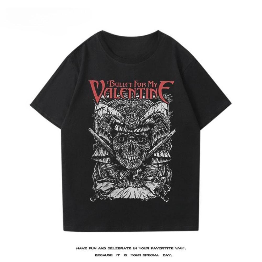 Trička metalové rockové kapely Bullet for My Valentine, Pánská a dámská trička s potiskem pro páry s krátkým rukávem, Pro každodenní nošení