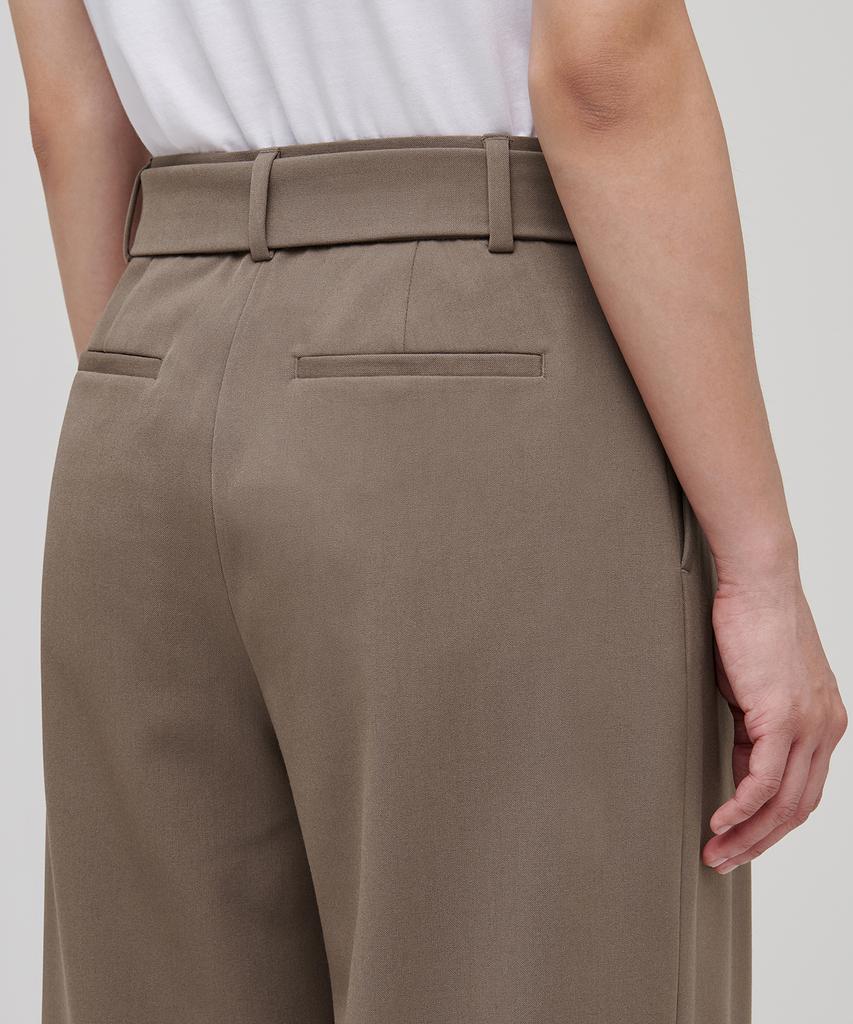 MUSINSA STANDARD WOMAN Women'S Real Wide Belted Slacks [Dusty Beige]