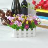 1 Bouquet Artificial Flowers Wooden Fence Garden DIY Stage Party Stage Decor Christmas Ornament