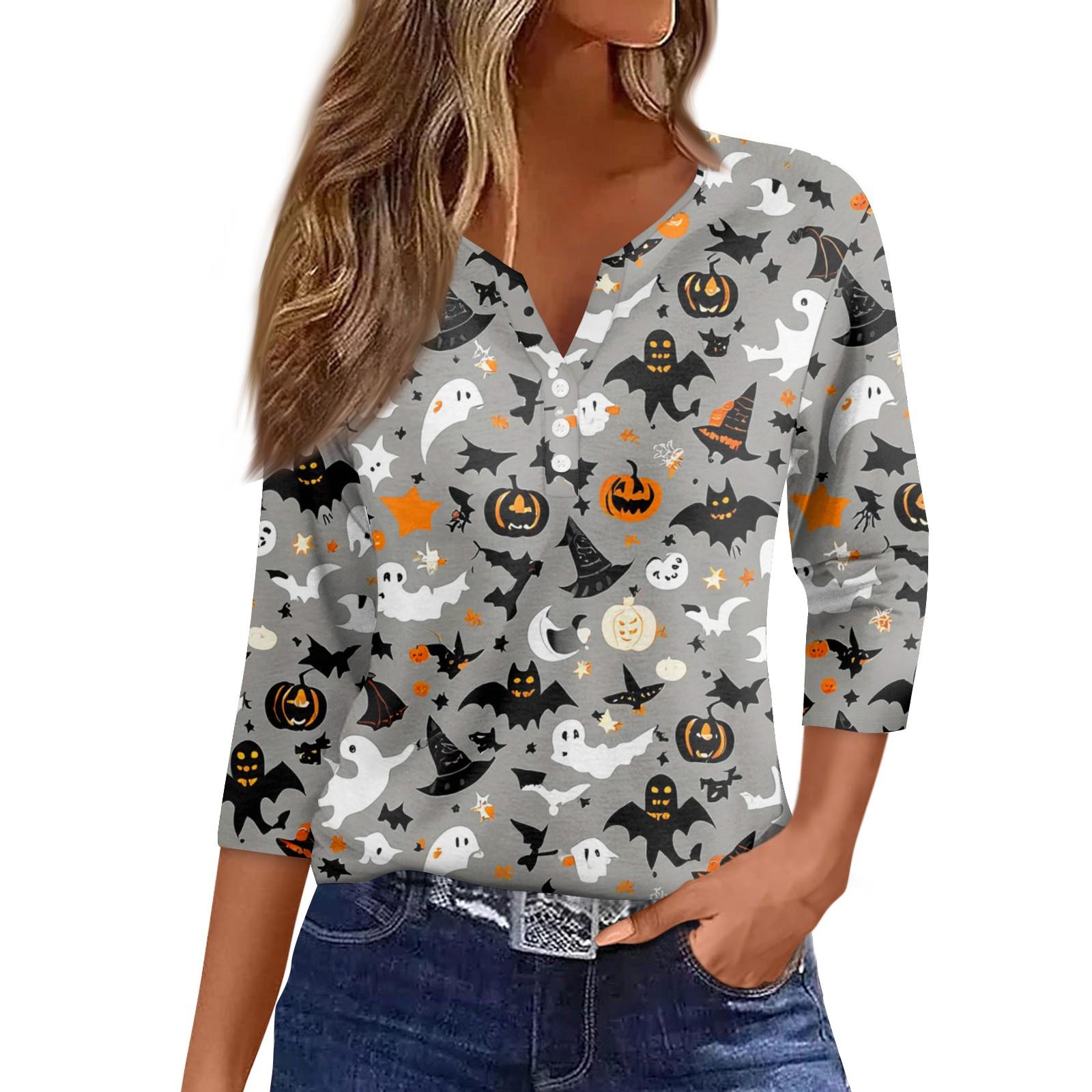

Women s Casual Fashion Sexy Comfortable V-Neck Halloween Seven Sleeve Top M