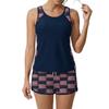 Women’s Tankini Two Piece Swimsuit with Sleeveless Tank Top and Printed Shorts Athletic Swimwear Set for Outdoor Activities