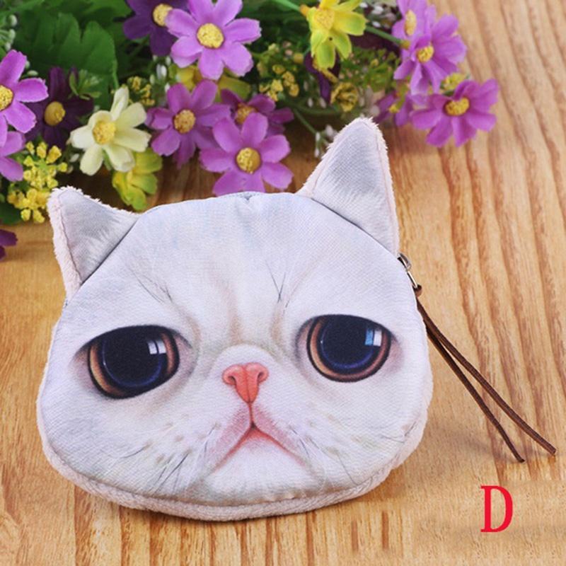 Versatile Fashion Women Cute Kitty Face Zipper Case Coin Kids Purse Wallet Makeup Bag For All Ages