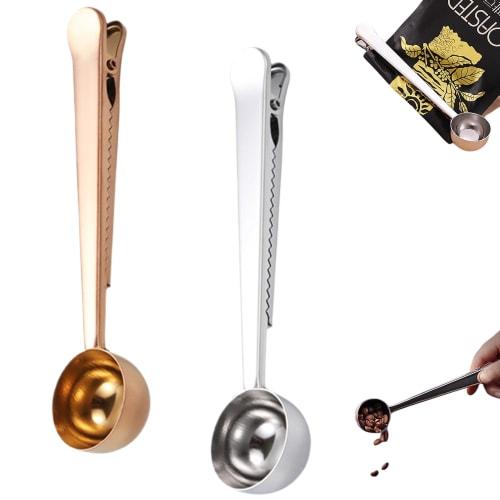 DELUXEFOX Coffee Measuring Spoons, 2-Piece Set, 10ml Capacity, Stainless Steel Coffee Spoons for Milk Powder, Tea, Granulated Sugar, Flour, Spices, Mu