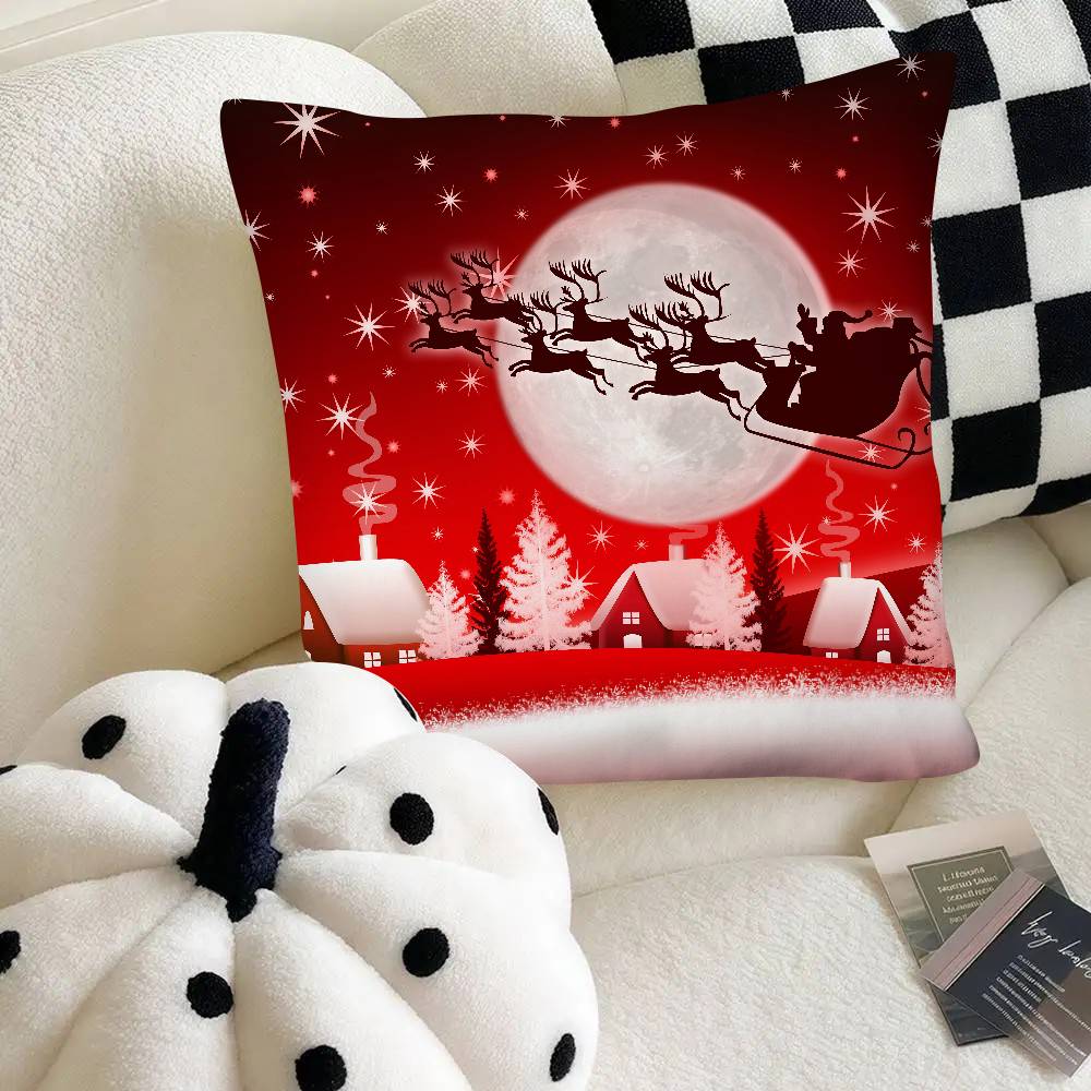 Weihnachts-Kissenbezug Mode Quadratischer Kissenbezug Schlafzimmer Sofa Zimmer Ins Dekoration Freizeit