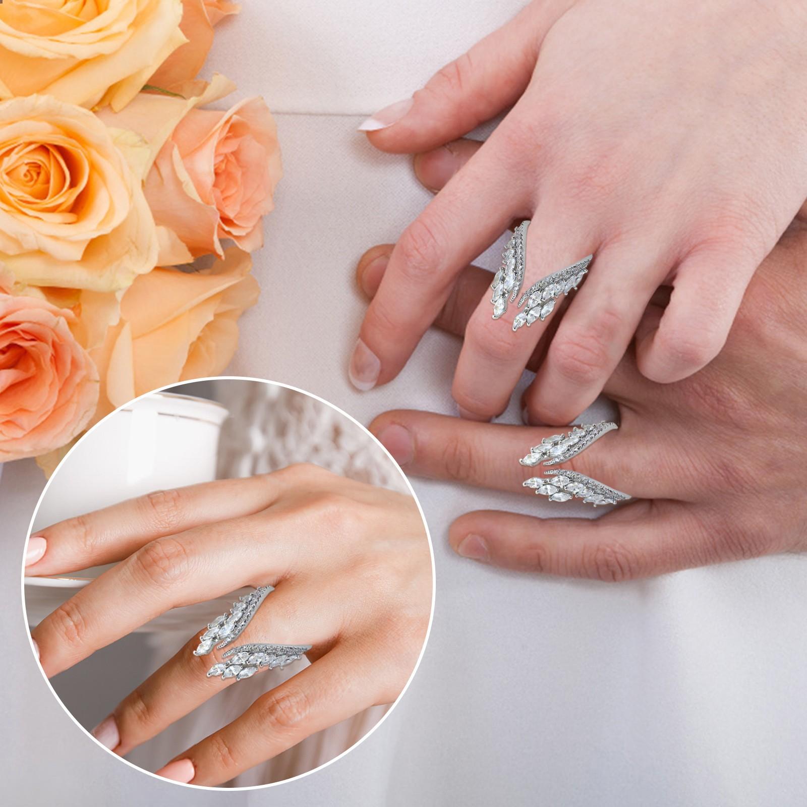 

Женское кольцо Angel Ring Сплавное кольцо Обручальное кольцо Женское кольцо One Size серебряный