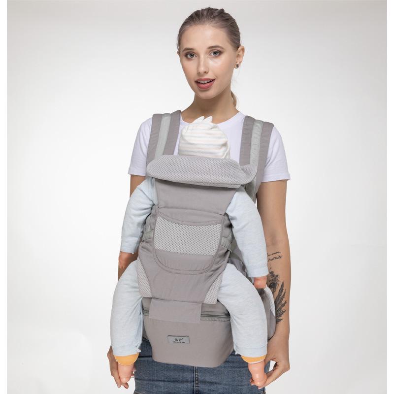 Multi-Function Baby Carrier with Waist Stool for Horizontal and Back Carry