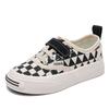 Children's Board Shoes Low-top Canvas Shoes Boys Casual Shoes Spring and Autumn Versatile Girls Black and White Plaid