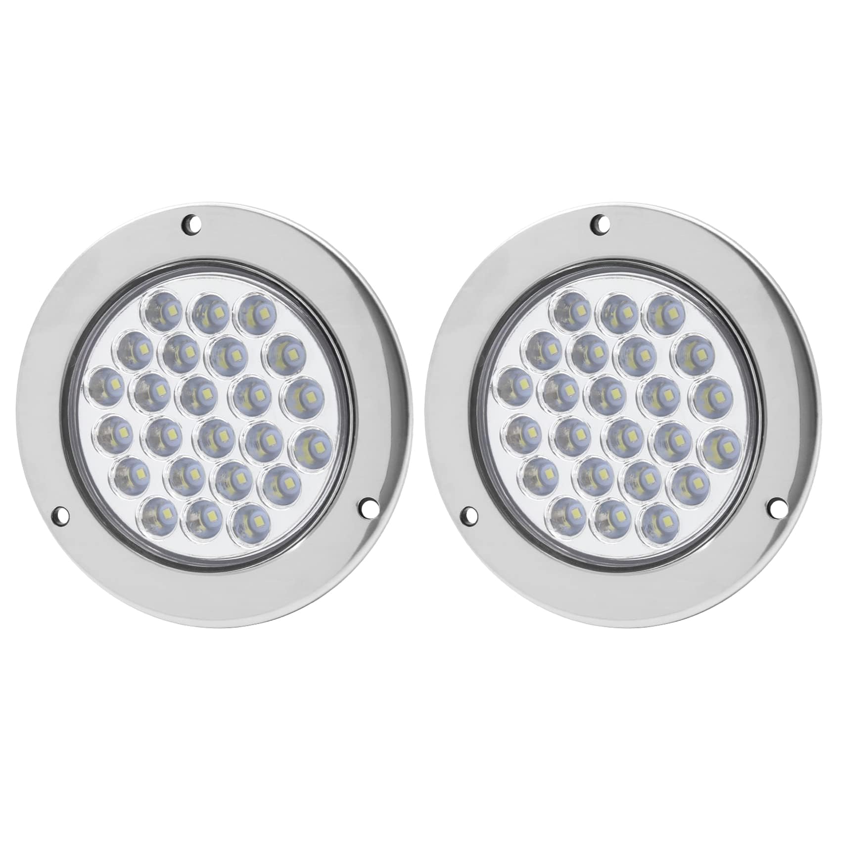 Aoling Tail Lamp 24 LED Round Rear Light Electroplated Housing Back Lamp Trailer 24LED белый