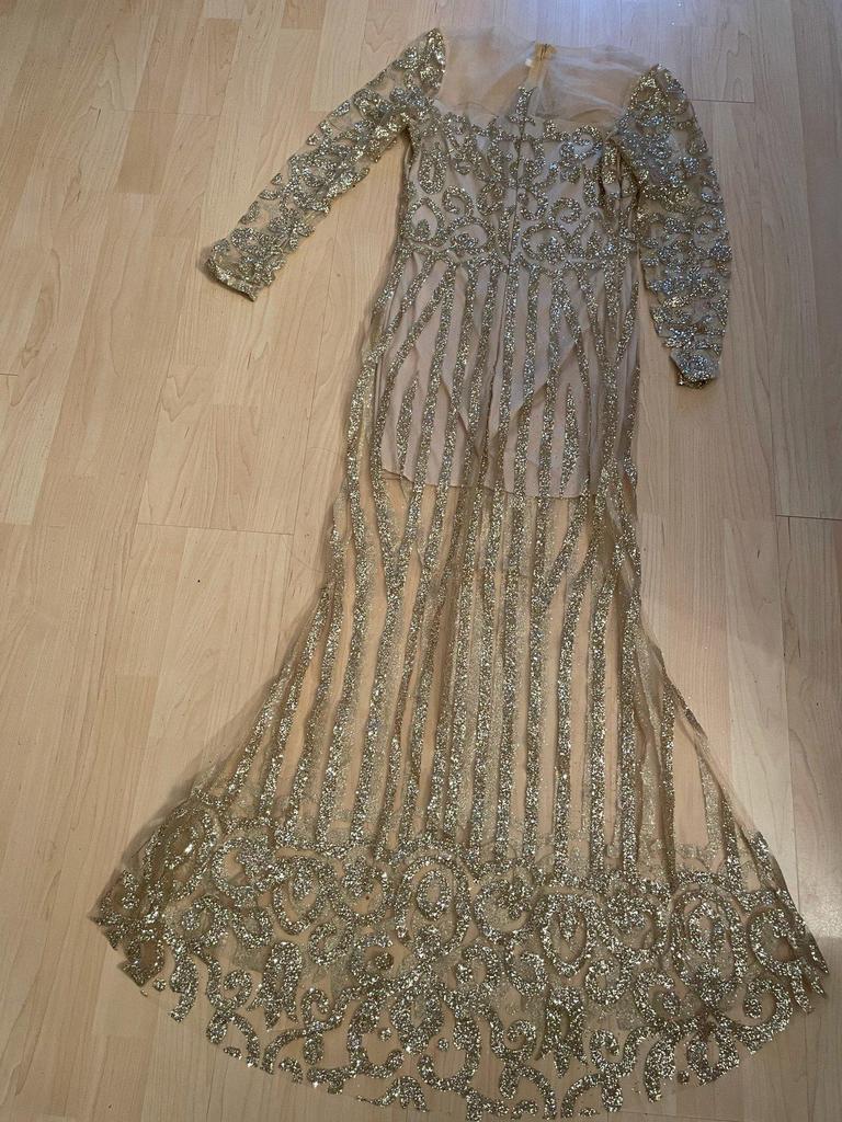 2025 Mid-Waist Gold Sequin Slimming Dress - Spring/Summer Collection