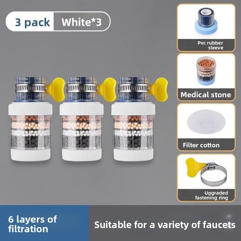 Filtr do kranu z 6-warstwową filtracją – Oszczędzający wodę, zapobiegający rozpryskiwaniu (Kamień Mafanowy) do kuchni